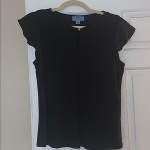 short sleeve black blouse